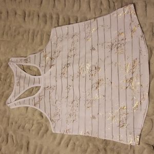 ZYIA White Stay Gold Reflective Havana Tank